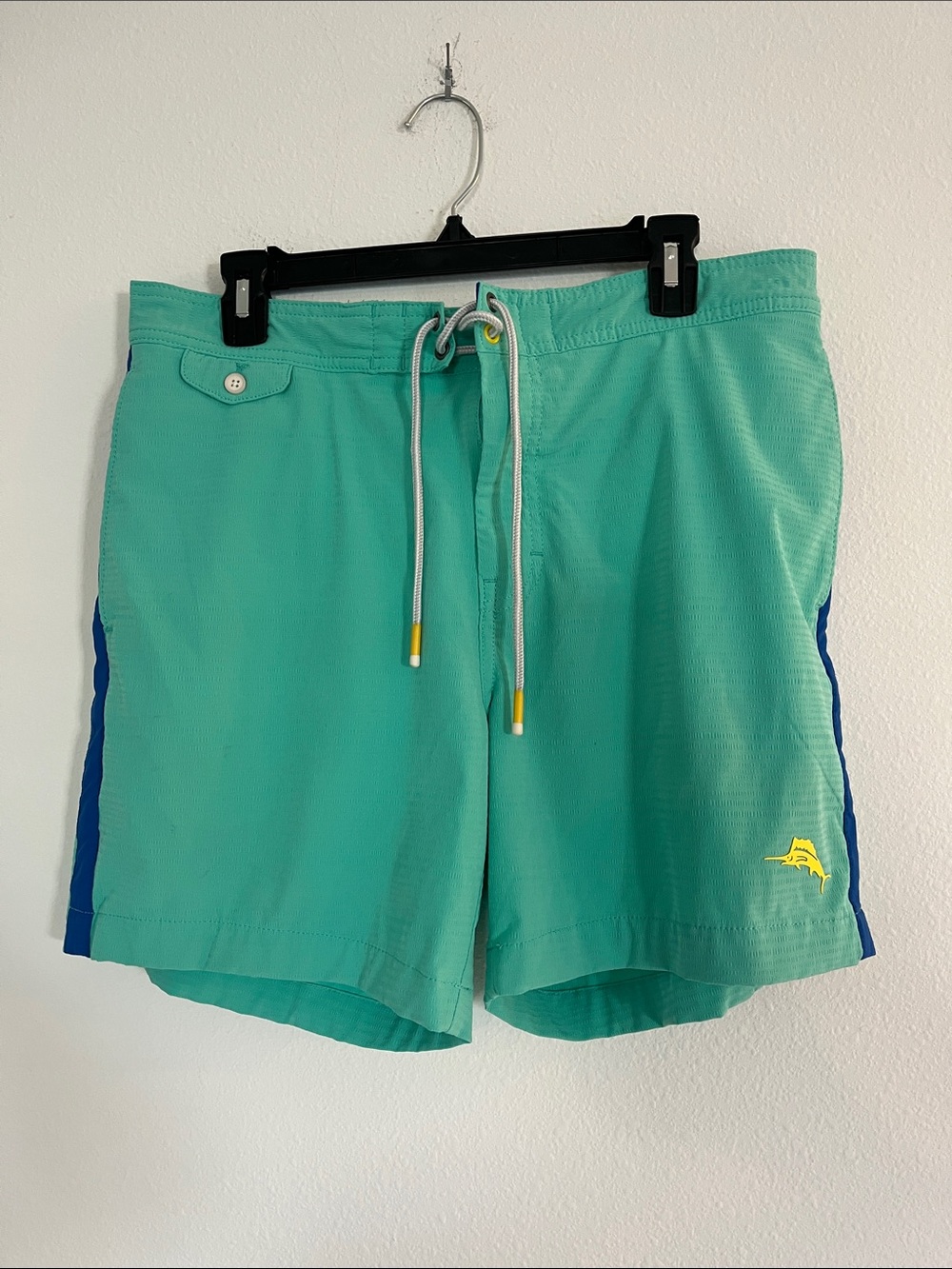 Tommy Bahama Mint Green & Blue Swim Trunks 6” Size Large